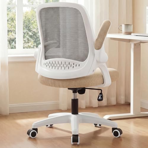 NEO CHAIR Office Desk Chair, Ergonomic Mesh with Flip-Up Armrests, Beige by NEOCHAIR