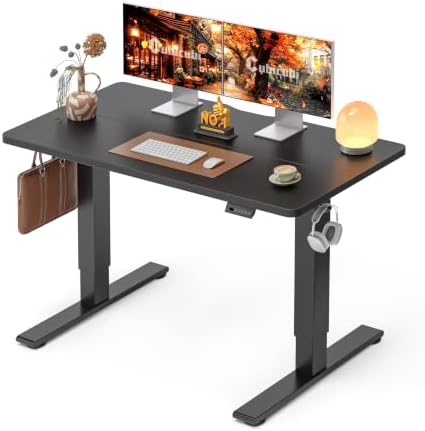 CubiCubi Electric Height Adjustable Standing Desk 48x24 Inch, Black by CubiCubi