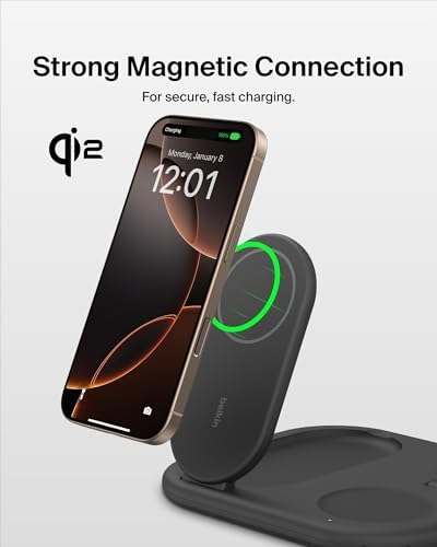 Belkin Qi2 Magnetic Wireless Charging Station, 3 in 1 Foldable Charger - Image 4