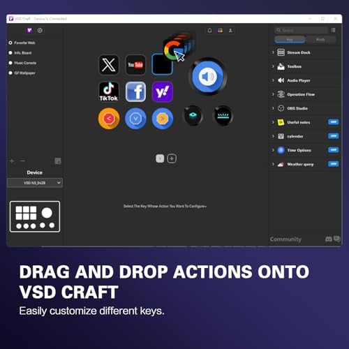 TreasLin Stream Controller Deck with12 Customizable Macro Keypad to Trigger Actions in OBS Twitch YouTube for Content Creators Stream Dock Compatible with PC & Mac N3 Black Macro Keypad - Image 6