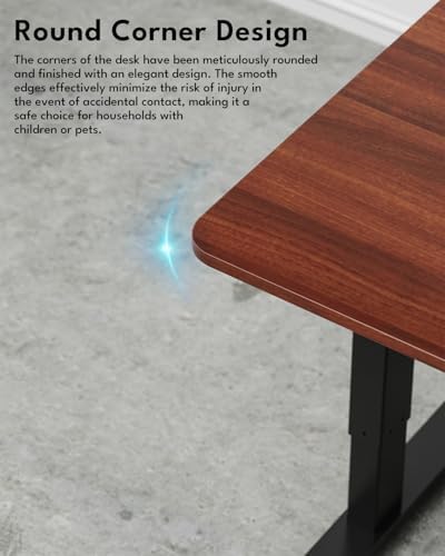 Electric Standing Desk, Gaming Desk, 48 x 24 Inch, Walnut - Image 7