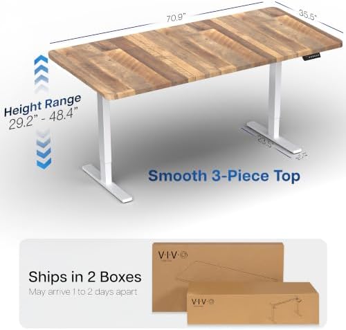VIVO Reclaimed Wood 71 x 36 in Standing Desk, DESK-KIT-1W7P-36 - Image 3