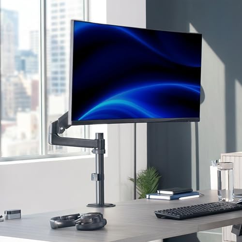VIVO Heavy Duty Articulating Single Pneumatic Spring Arm Desk Mount Stand, Fits 17 to 40 inch Standard Screens or Ultrawides up to 26.4 lbs with Maximum VESA 100x100mm, STAND-V101H - Image 2