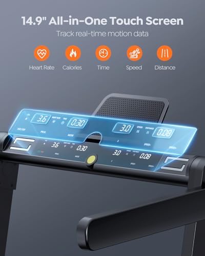 Acezoe Foldable Walking Pad with Handle Bar, 2.5HP Walking Pad Under Desk, 300lbs Capacity Treadmills for Home/Office, Under Desk Treadmill with App & Speaker, 0.6-10MPH - Image 2