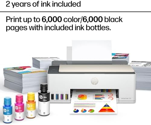 HP Smart Tank 5000 Wireless All-in-One Ink Tank Printer, Scanner, Copier with 2 Years of Ink Included, Best-for-Home, Cartridge-Free, Refillable and AI-Enabled. (5D1B6A) - Image 3