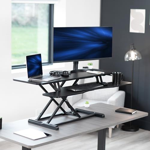 VIVO Black 48 in Standing Desk Converter, DESK-V048KB - Image 2