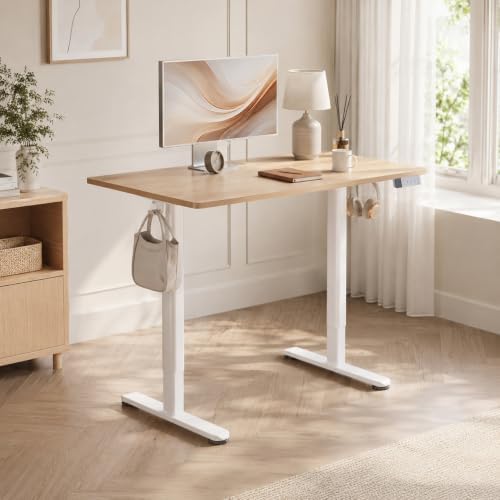 Claiks Electric Standing Desk 48x24 Inch Adjustable Desk, Nature - Image 2