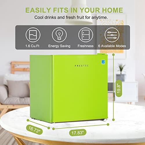 1.6 Cu' Mini Refrigerator, Small Refrigerator, Mini Fridge with Freezer, Compact Refrigerator, Green (FR 160 GREEN) - Image 2