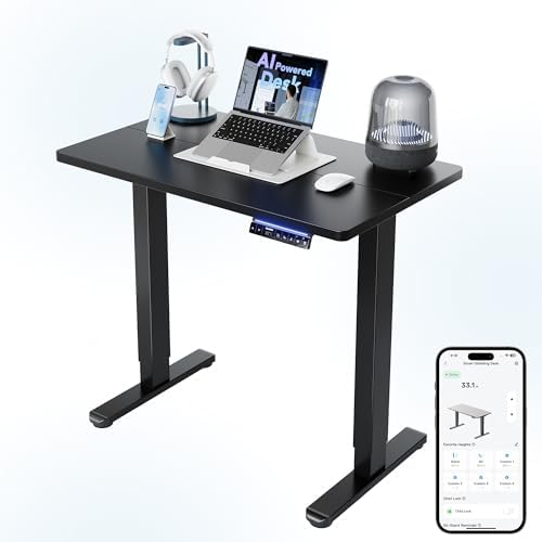 HUANUO AI-Powered Smart Electric Standing Desk, 32 Inch, Black by HUANUO