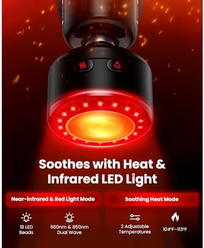 BOB AND BRAD Q2 Ultra Mini Massage Gun with Red Light Infrared Heating Head, Pocket-Sized Deep Tissue Massager for Muscle Therapy, HSA Portable Percussion Massage Gun for Pain Relief FSA Eligible - Image 3