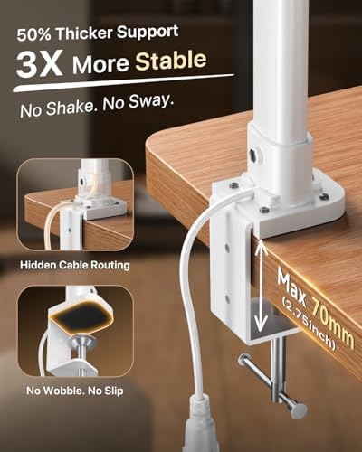 ONEMIX LED Desk Lamp with Clamp, 42-Inch 4-Panel Light for Dual Monitors - Image 7