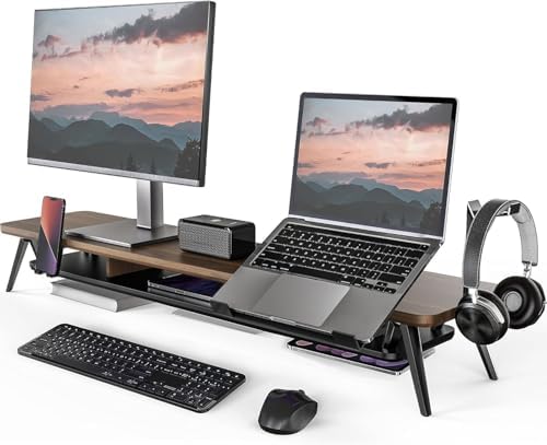 Fenge 42.5-Inch Monitor Stand Riser with Laptop, Phone & Headphone Holders by Fenge