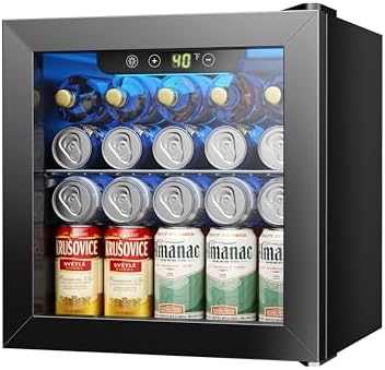 Icyglee 48 Can Mini Fridge, 1.3 Cu.Ft Beverage Refrigerator Cooler, Black by ICYGLEE