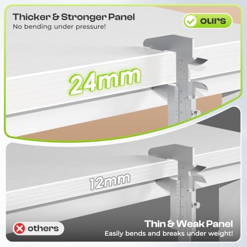PRAISUN 63 x 24 Inch Computer Desk, 0.95'' Thicker, Heavy Duty, White - Image 5