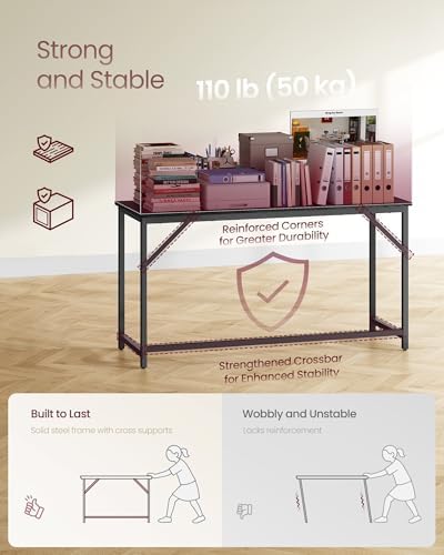 VASAGLE Computer Desk, Steel Frame Gaming Desk for Home Office, 55.1 Inch - Image 5