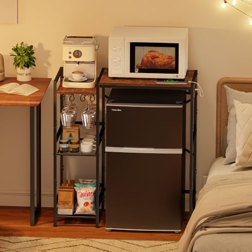 Yuyetuyo Mini Fridge Stand Shelf with Storage for Dorm and Kitchen - Image 2