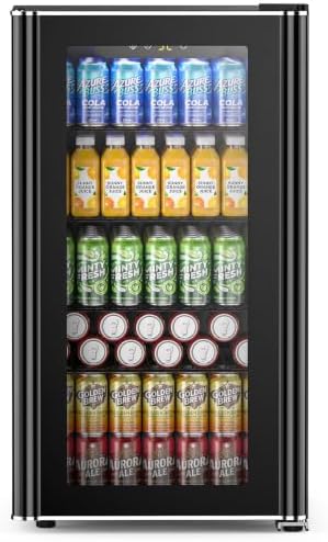 Electactic 26 Bottle Wine Cooler 130 Can Beverage Refrigerator, Small Freestanding Cabinet Wine Cellar with 40℉-61℉ Temperature Control Glass Door, Black by Electactic