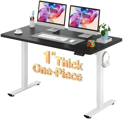 SANODESK One-Piece 1'' Thick Height Adjustable Standing Desk 55''x28'' by sanodesk