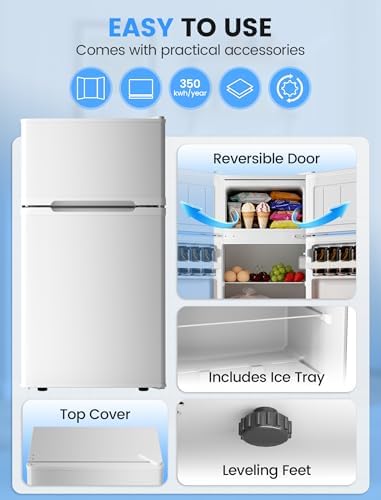 COWSAR 2.5 Cu.Ft Mini Dorm Fridge with Freezer for Bedroom, Office, White - Image 5