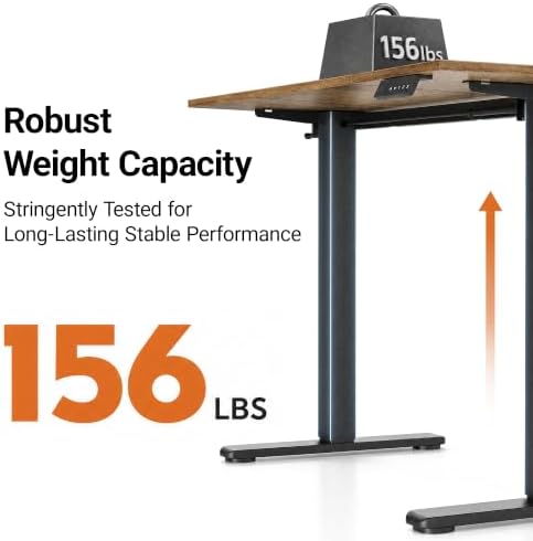 Claiks 48 x 24 Inch Rustic Brown Electric Standing Desk - Image 4
