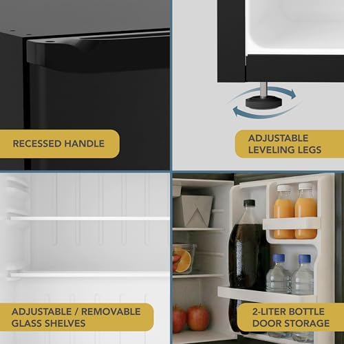 West Bend Mini Fridge Compact Refrigerator for Home Office or Dorm, Auto Defrost with Reversible Door, Energy Star Rated, 1.6-Cu.Ft., Black - Image 6