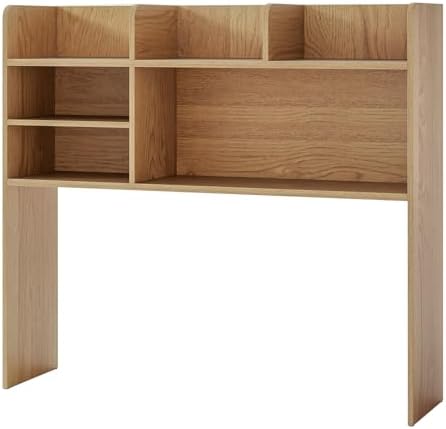 BECOMFORT Desk Hutch, Desk Organizer Shelf w/ 6 Storage Compartments, up to 32” Monitor, Wooden Display Rack, Desktop Bookshelf for Vanity Dressing Tabletop College Dorm Home & Office by BECOMFORT