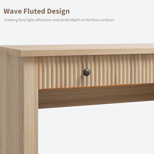 Garvee 54" Fluted Home Office Desk, Modern Executive Desk for Home Office - Image 6