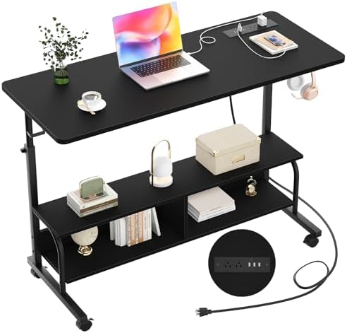 Armocity 47" Rolling Standing Desk with Charging Station for Couch Bed by Armocity