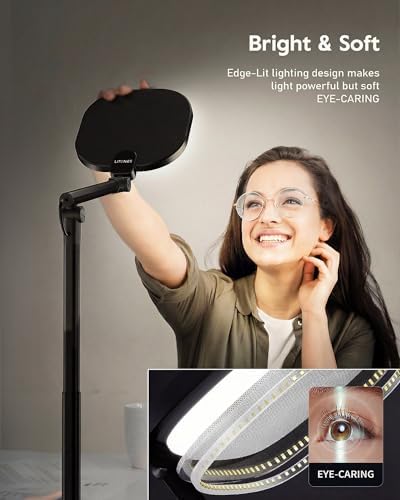 LitONES Tall LED Desk Lamps Home Office, Edge-Lit Eye-Care, 50 Light Modes - Image 2