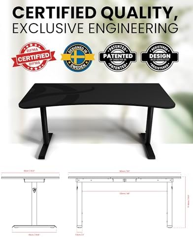 Arozzi Arena Ultrawide Curved Gaming Desk Dark Grey - Image 4