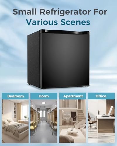 Feelfunn Mini Fridge with Freezer, 1.7 Cu.Ft Small Refrigerator, Black - Image 7