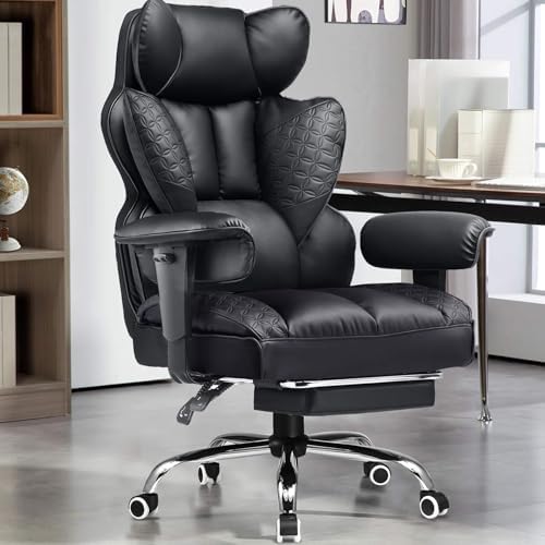 GTPLAYER Big and Tall Gaming Chair 400lbs Heavy Duty Office Chair with Footrest, High Back Pocket Spring Lumbar Support, Ergonomic Wide Comfy Seated Cushion for Lower Back Pain Relief, Earth-Black by GTPLAYER