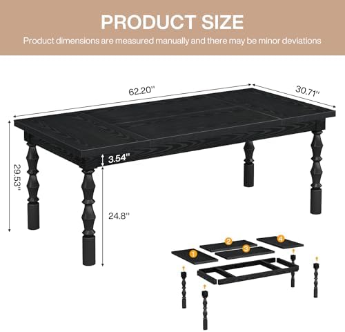 Tribesigns Large Black Executive Office Desk, 62.2" Farmhouse Computer Desk - Image 2