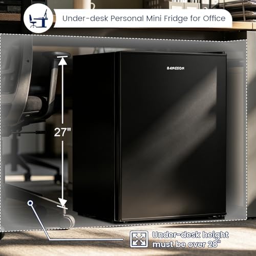 BANGSON 2.6 Cu Ft Small Fridge with Freezer for Office Black - Image 3