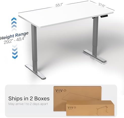 VIVO White 55 x 28 in Standing Desk, DESK-KIT-1G55W - Image 3