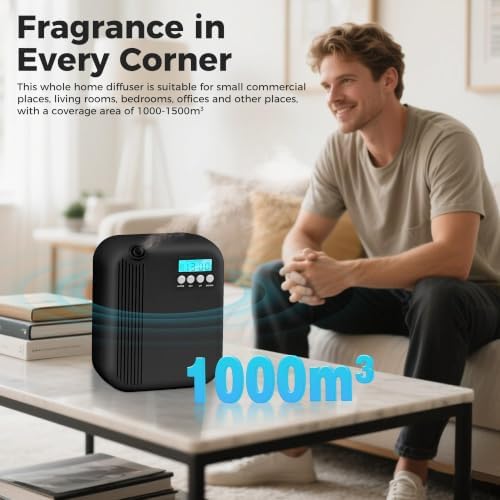 House Scent Machine,Hotel Collection Diffuser, 10000 Sq.Ft of Coverage, 200ml Large Capacity Aromatherapy Machine, Scent Diffusers for Home,Office, Large Room Waterless Essential Oil Diffuser, Black - Image 4