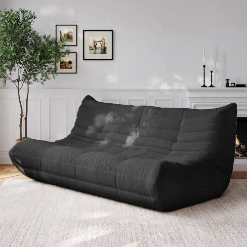 3 Seater Adults Bean Bag Chairs Togo Couch Comfy Lazy Floor Sofa by SYFERLORY