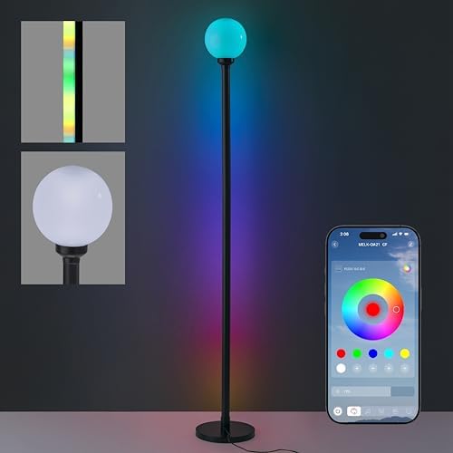 Adesso LED Smart Floor Lamp with RGB Color Changing Lights, 58.5” by Adesso