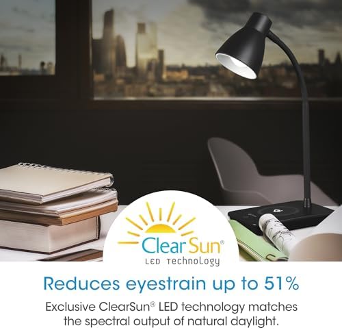 OttLite Infuse LED Desk Lamp with Wireless Charging, Black - Image 3