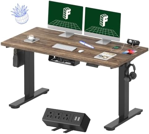 FLEXISPOT EN2 55"x28" Standing Desk with Power Strip Bundle by Unknown