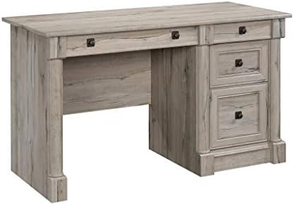 Sauder Palladia Computer Desk with Drawers, Home Office Desk with File Cabinet Storage Drawer, Cable Management, Keyboard Tray, in Split Oak Finish by SAUDER%C2%AE