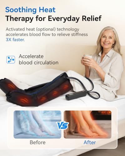 FIT KING Leg Massager with Heat and Compression Therapy – Leg Massage for Circulation, Swollen Leg Pain and Fatigue Relief – Foot Calf Massager Boots – Fathers Day Gift for Dad - Image 4