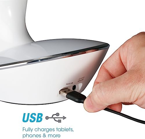 OttLite LED Desk Lamp with Color Changing Base and USB Port, White - Image 7