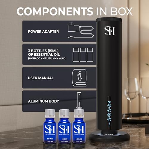 Rechargeable Waterless Diffuser, 1100 SqFt, Set 3 Diffuser Oil - Image 4