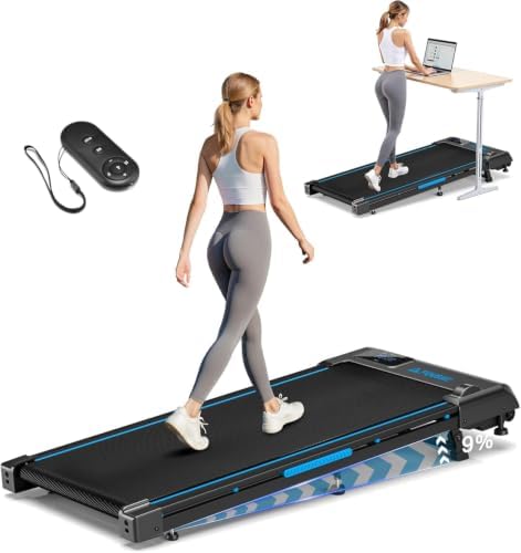 Walking Pad Treadmill, 6.2MPH Under Desk Walking Pad with 9% Incline, Treadmills for Home with Double Frame, 2.5HP Brushless Drive, 12 HIIT Programs, Remote Control, 330LBS Capacity by Unknown