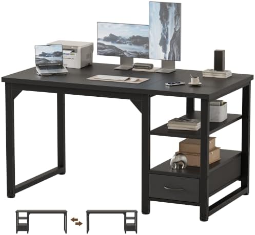 Mericonia 48 in Computer Desk with Drawer, 1" Thick Reversible Office Desk by MERICONIA