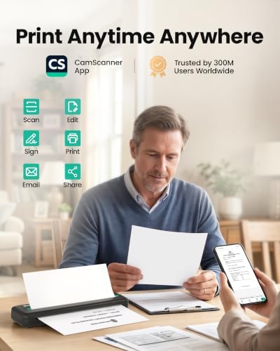 P2 Pro Portable Inkless Printer, 300 DPI Wireless Thermal Printing for iPhone Android Laptop PC, for Travel Remote Work Home Office School, Black - Image 2