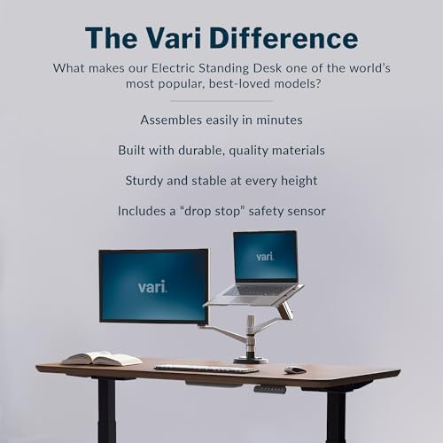 Vari Classic Electric Standing Desk – 60x30 – Walnut/Black - Image 3