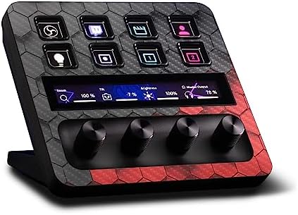 MightySkins Carbon Fiber Skin Compatible with Elgato Stream Deck + - Two-Tone Hex | Protective, Durable Textured Carbon Fiber Finish | Easy to Apply, Remove, and Change Styles | Made in The USA by MIGHTY+SKINS