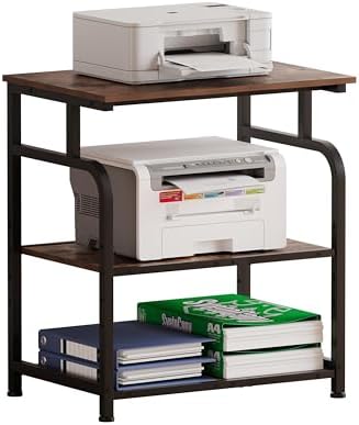 Unionly Large Rolling Printer Stand with Height Adjustable Shelf and Wheels by Unionly